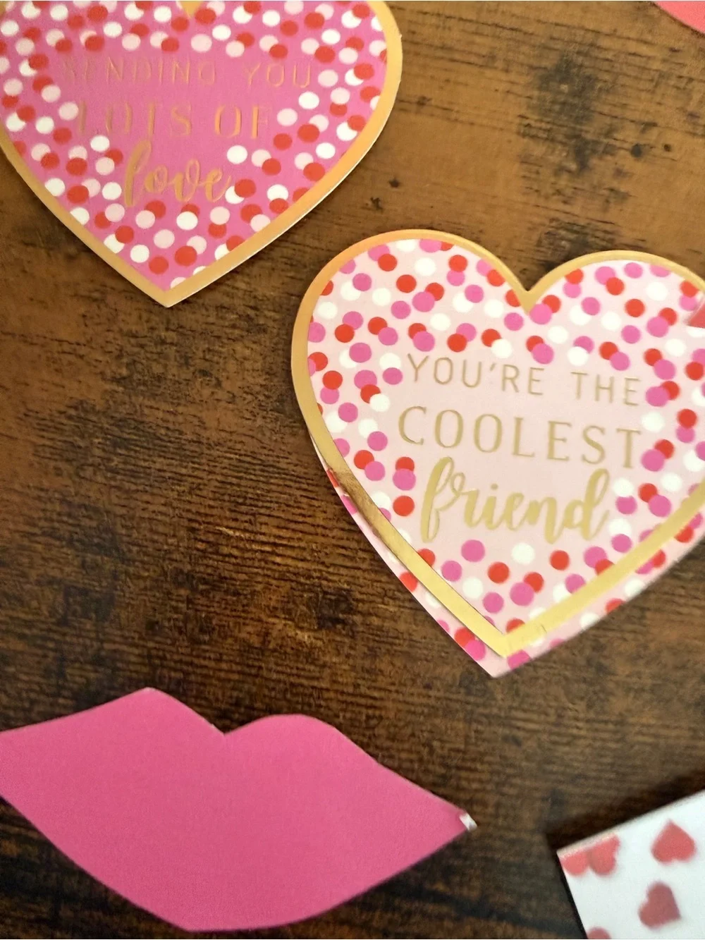 Valentine's Galentine’sParty Scattergories Game Set - Pink Hearts & Gold Accents